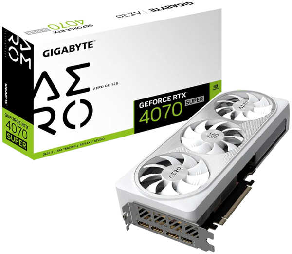 Видеокарта GigaByte nVidia GeForce RTX 4070 Super Aero OC 12G 2565Mhz PCI-E 4.0 12288Mb 21000Mhz 192 bit HDMI 3xDP GV-N407SAERO OC-12GD 218478473