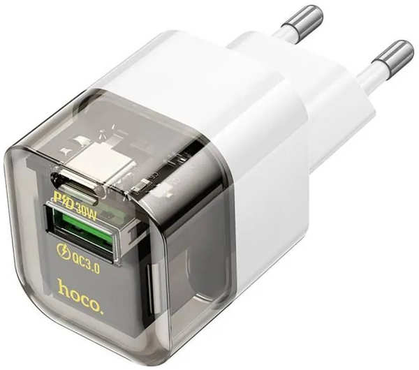 Зарядное устройство Hoco C131A Platinum USB - Type-C Black-Transparent 6942007609821 218479972