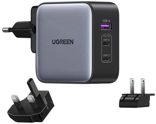 Зарядное устройство Ugreen CD296 USB-A + 2xUSB-C GaN 65W Travel Fast Charger Space Grey 90409 218481842