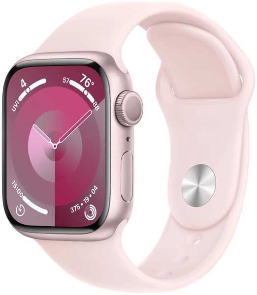 Умные часы APPLE Watch Series 9 GPS 41mm Pink Aluminium Case with Light Pink Sport Band - S/M MR933 / MR9N3 218482344