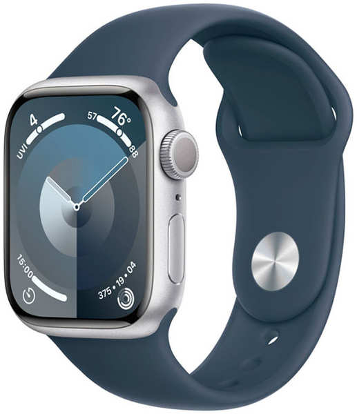 Умные часы APPLE Watch Series 9 GPS 41mm Silver Aluminium Case with Storm Blue Sport Band - M/L MR913 218482346