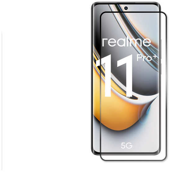 Защитное стекло Red Line для Realme 11 Pro Plus 5G Full Screen 3D Tempered Glass Full Glue Black УТ000036340 218484429