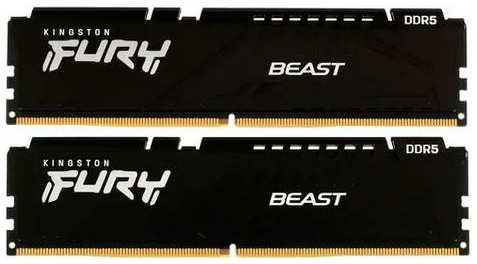 Модуль памяти Kingston Fury Beast Black DDR5 DIMM 6000Mhz PC48000 CL40 - 16Gb Kit (2x8Gb) KF560C40BBK2-16 218485776