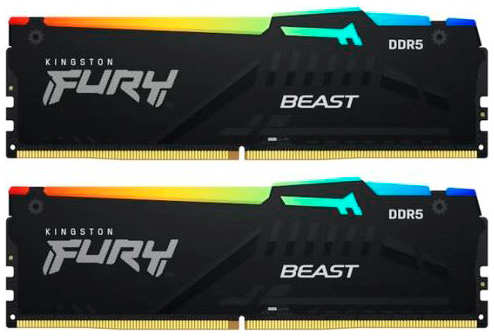 Модуль памяти Kingston Fury Beast Black RGB Expo DDR5 DIMM 6000Mhz PC48000 CL36 - 16Gb Kit (2x8Gb) KF560C36BBEAK2-16 218485778