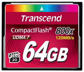 Карта памяти 64Gb - Transcend 800x Ultra Speed - Compact Flash TS64GCF800 21869811