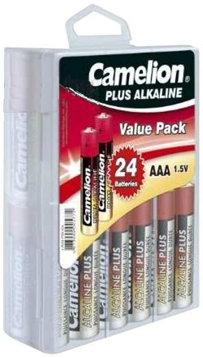 Батарейка AAA - Camelion Alkaline Plus LR03 LR03-PB24 (24 штуки)