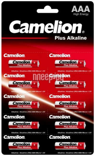Батарейка AAA - Camelion LR03 Plus Alkaline (10 штук) LR03-BP1x10P 21911696