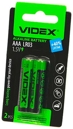 Батарейка AAA - Videx LR3 VID-LR3-2SmB (2 штуки) 21912736