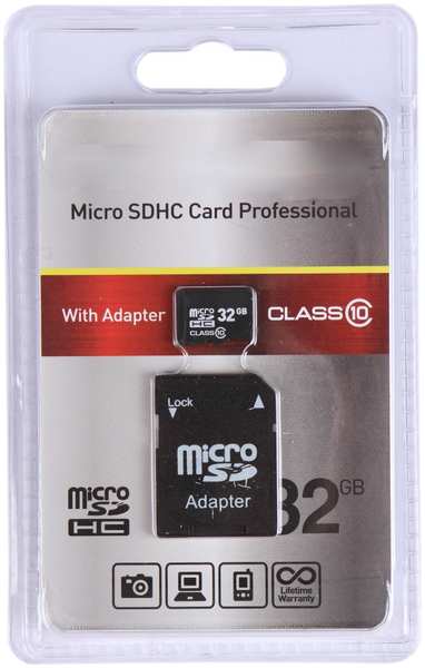 Карта памяти 32Gb - Exployd Micro Secure Digital HC Class10 EX032GCSDHC10-AD с переходником под SD