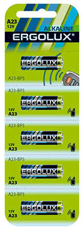 Батарейка A23 - Ergolux LR23A BL-5 (5 штук) A23-BP5 21935651