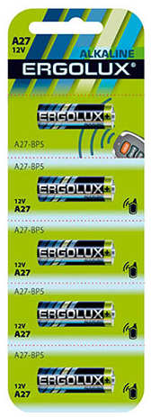 Батарейка A27 - Ergolux LR27A BL-5 (5 штук) A27-BP5 21935652