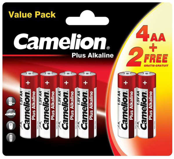 Батарейка AA - Camelion LR6 Plus Alkaline 4+2LR6-BP (4+2 штуки)