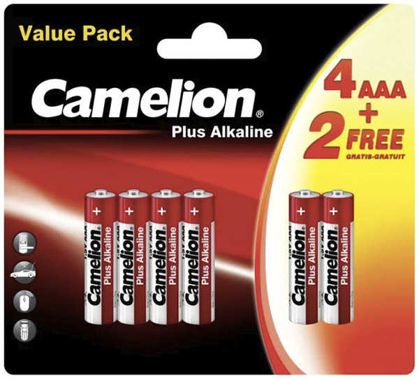 Батарейка AAA - Camelion LR03 Plus Alkaline 4+2LR03-BP (4+2 штуки)
