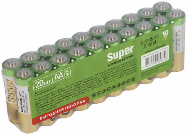 Батарейка AA - GP Super Alkaline 15A-2CRVS20 (20 штук) 21943455
