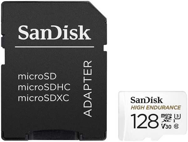 Карта памяти 128Gb - SanDisk Micro Secure Digital XC 128Gb Class 10 UHS-3 SDSQQNR-128G-GN6IA с переходником под SD