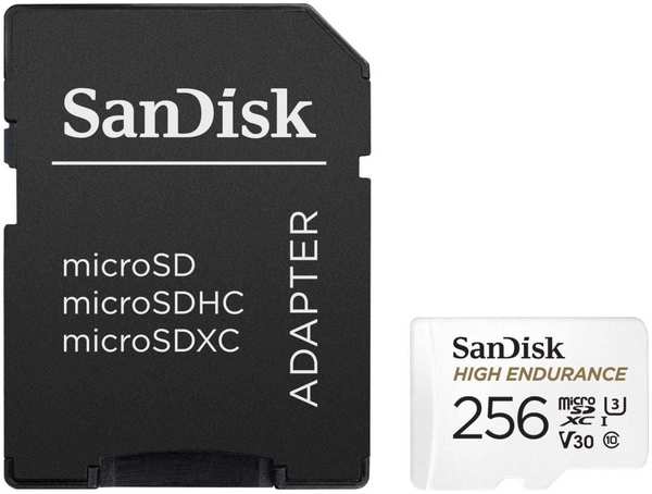 Карта памяти 256Gb - SanDisk Micro Secure Digital XC 256Gb Class 10 UHS-3 SDSQQNR-256G-GN6IA с переходником под SD 21960857