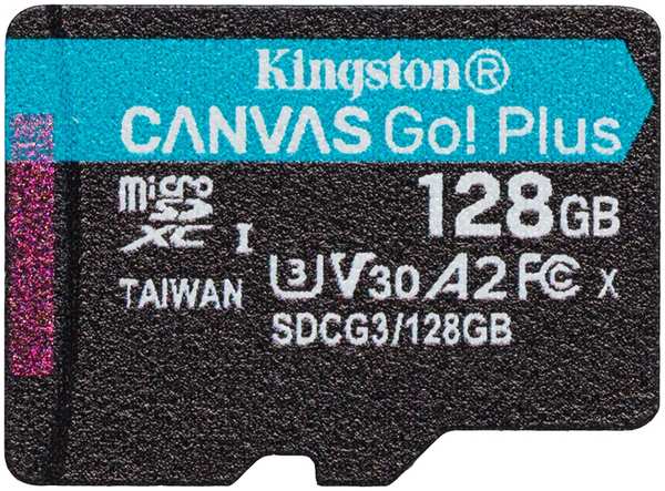 Карта памяти 128Gb - Kingston MicroSDHC 170R A2 U3 V30 Canvas Go Plus SDCG3/128GBSP 21961692