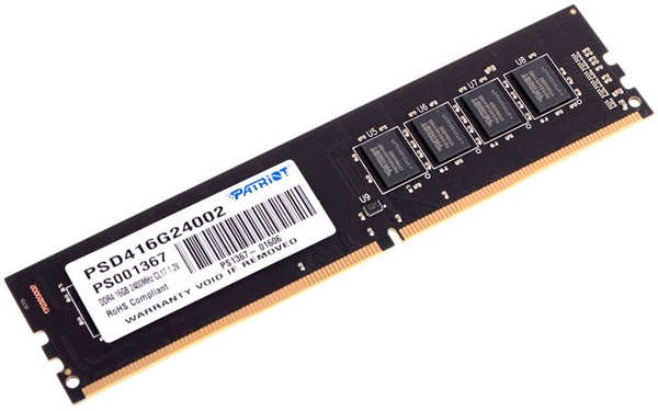 Модуль памяти Patriot Memory SL 16 ГБ DDR4 2400 МГц DIMM CL17 PSD416G24002 21964907