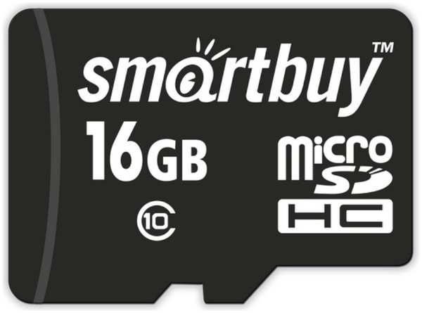 Карта памяти 16Gb - SmartBuy Micro Secure Digital HC Class 10 LE SB16GBSDCL10-00LE 21988654