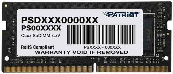 Модуль памяти Patriot Memory Signature DDR4 SO-DIMM 2400MHz PC19200 CL17 - 16Gb PSD416G240081S 21999332