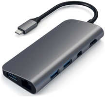 Хаб USB Satechi Aluminum Type-C Multimedia Adapter Space ST-TCMM8PAM
