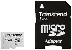 Карта памяти 16Gb - Transcend 300S MicroSDHC Class 10 UHS-I TS16GUSD300S-A с переходником под SD