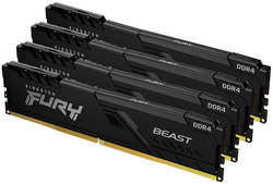 Модуль памяти Kingston Fury Beast Black DDR4 DIMM 3200Mhz PC25600 CL16 - 64Gb Kit (4x16Gb) KF432C16BB1K4 / 64