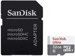Карта памяти 32Gb - SanDisk Ultra Micro Secure Digital HC UHS-I SDSQUNR-032G-GN3MA с переходником под SD