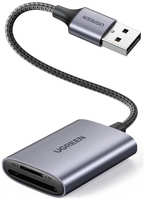 Карт-ридер Ugreen CM401 USB-A to SD/TF Grey 80887