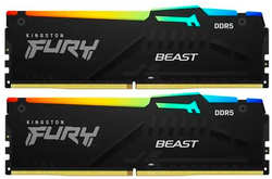 Модуль памяти Kingston Fury Beast Black RGB DDR5 DIMM 5600MHz PC-44800 CL40 - 64Gb (2x32Gb) KF556C40BBAK2-64
