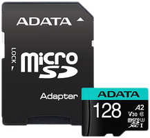 Карта памяти 128Gb - A-Data Micro Secure Digital XC UHS-I U3 AUSDX128GUI3V30SA2-RA1 с переходником под SD