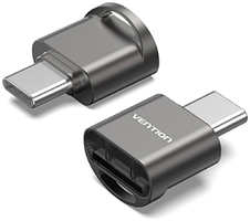 Карт-ридер Vention OTG USB 2.0 CM / MicroSD Grey CLMH0