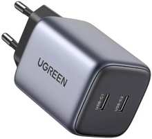 Зарядное устройство Ugreen CD294 Nexode Mini USB-C + USB-C 45W PD Grey 90573