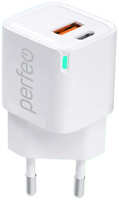 Зарядное устройство Perfeo USB-A + Type-C 20W White I4652