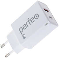 Зарядное устройство Perfeo USB-A + Type-C 45W White I4654