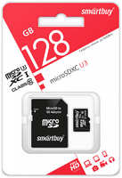 Карта памяти 128Gb - SmartBuy MicroSD Class 10 UHS-I U3 SB128GBSDU3-01 с адаптером SD