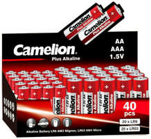 Батарейка АА/ААА - Camelion Plus Alkaline 20LR6 + 20LR03-CB (40 штук)