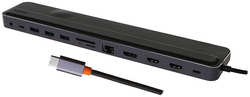 Хаб USB Baseus EliteJoy Gen2 12-Port Type-C - 2xHDMI+3xUSB 3.0+PD+DP+SD/TF+RJ45+Type-C+3.5mm Dark WKSX030213
