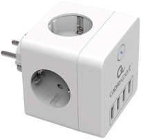 Сетевой фильтр Gembird Cablexpert Cube 4 Sockets 4хUSB White CUBE-4-U4-W