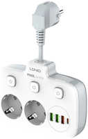 Сетевой разветвитель Ldnio SE2435 2 Sockets 4xUSB 2500W White LD_D0417