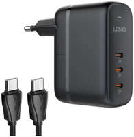 Зарядное устройство Ldnio Q367 3xUSB-C 3.3-20V 65W + кабель PD Black LD_C3474