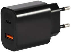 Зарядное устройство Red Line NQC-13 USB + Type-C 3A PD 20W Black УТ000036040