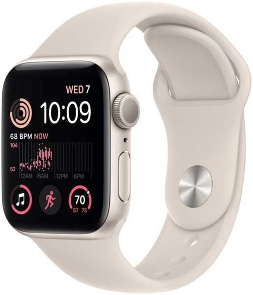 Часы Apple Watch SE 2022 GPS 40мм MNT33 корпус из алюминия сияющая звезда + ремешок Сияющая звезда 23046804