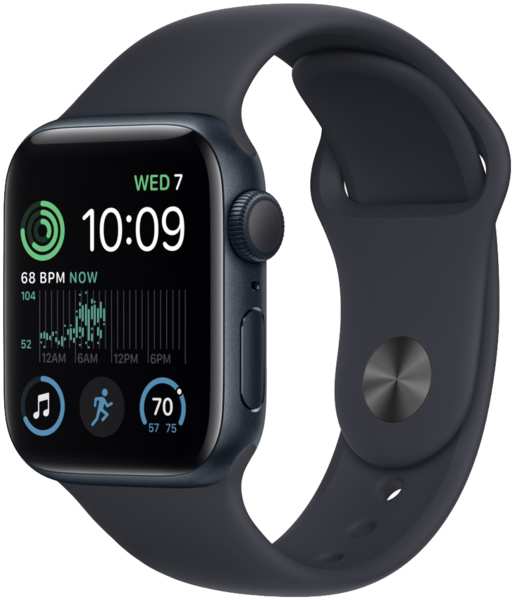 Часы Apple Watch SE 2022 GPS 44мм MNTG3 корпус из алюминия темная ночь + ремешок Черный 23046823