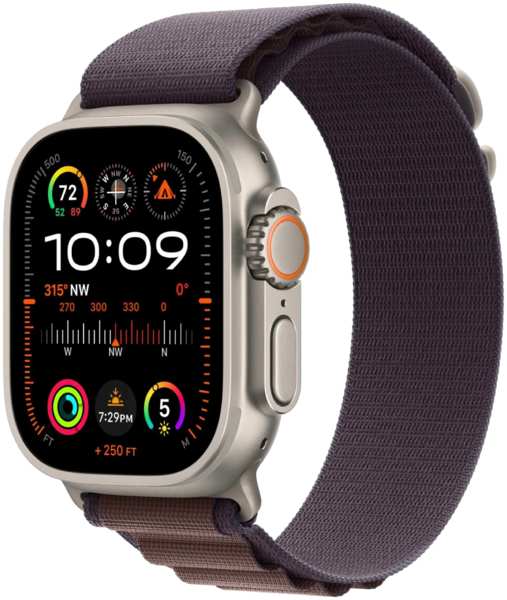 Часы Apple Watch Ultra 2 (2024) natural titanium +ремешок Alpine Loop indigo (L)