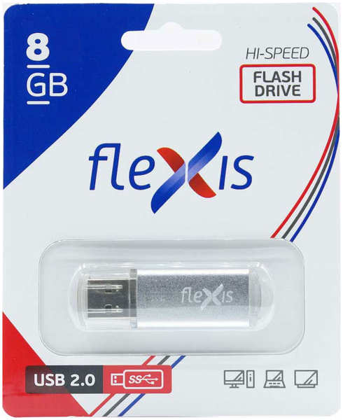 USB Flash FLEXIS RB-108 8GB USB2.0 Silver 23601465