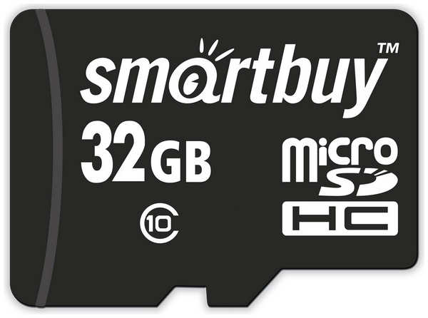 Карта памяти MicroSDHC Smartbuy 32GB Class10 с адаптером Black