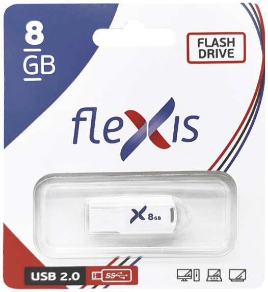 USB Flash FLEXIS 8GB USB2.0 RW-109 White 23738856