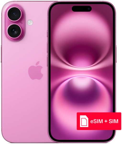 Смартфон Apple iPhone 16 Plus 512Gb eSIM + SIM Pink 23933343