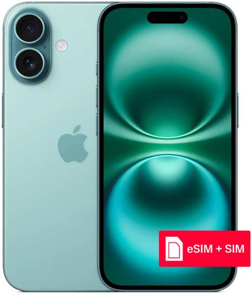 Смартфон Apple iPhone 16 Plus 512Gb eSIM + SIM Teal